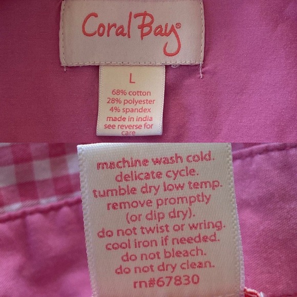 Coral Bay Button Up Shirt L Pink Floral Bull Skull Embroidered Western Cowgirl - Picture 15 of 15